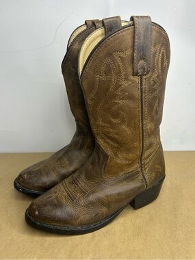 Smoky Mountain Boots Embroidered Brown Cowboy Boots Kids 12.5